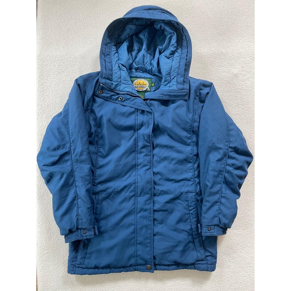 Cabelas Womens Small Parka Jacket Blue Gore-Tex Thinsulate Insulated Hooded 90s
